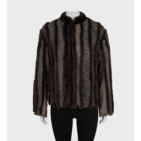 Roberto Cavalli Fur & Leather Straight-Cut Jacket - IT 40 / S